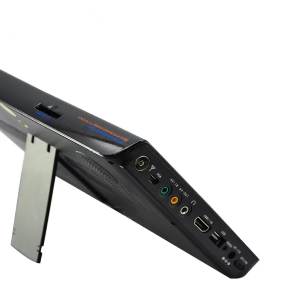 TV LED Pengisi Daya Televisi Mini TV LCD Kecil 10 Inci dengan Baterai DVB-T2/ATSC/ISDB USB HMI Port AV