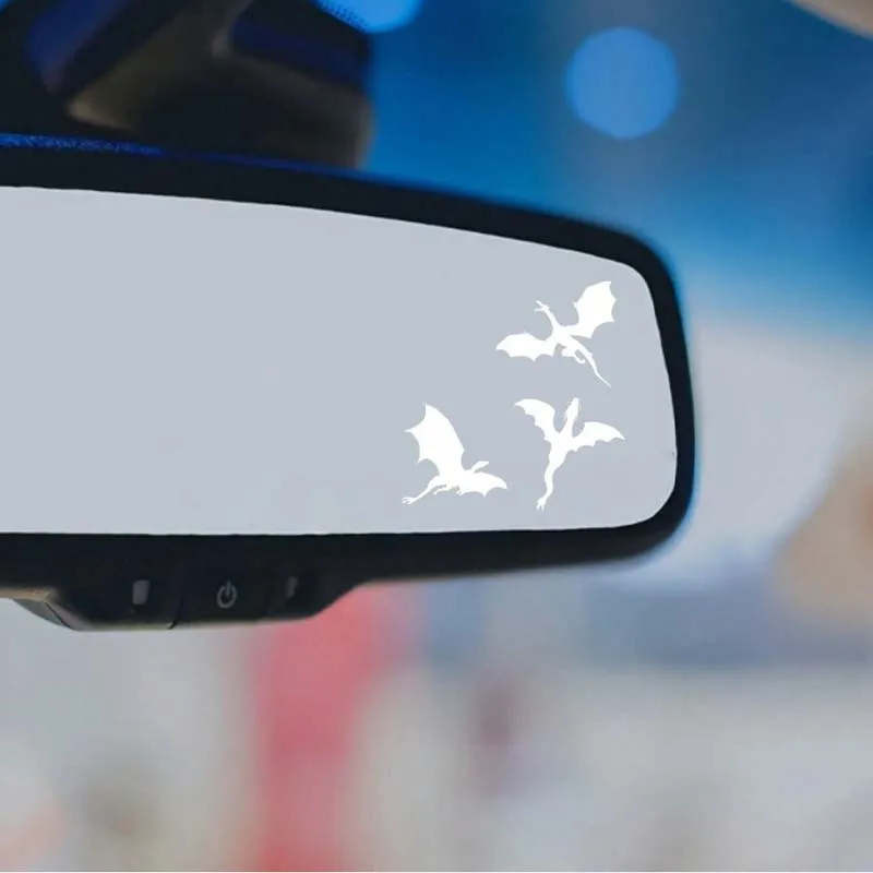 Three-piece mini dragon rearview mirror car stickers, car decals, waterproof stickers, suitable for cars and glass surfaces