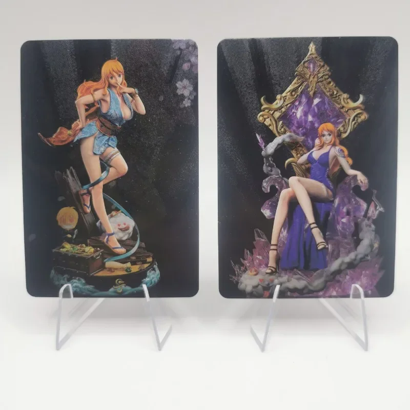 2Pcs/set Sexy Anime Girl Cards ONE PIECE Nami Navigator Little Thief Cat Game Collection Cards Toys Birthday Xmas Gifts