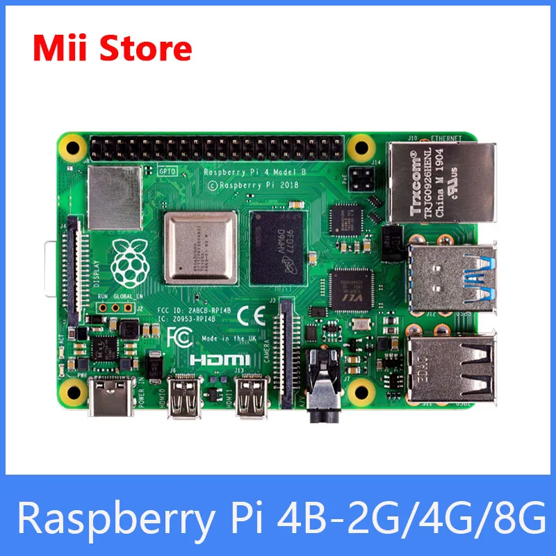 Raspberry Pi 4 Modelo B, placa de desarrollo linux de 2/4/8GB de RAM, Cortex-A72, 64 bits, cuatro núcleos, 1,5 GHz, SOC, 2,4 y 5,0 GHz, WiFi, Bluetooth 5,0