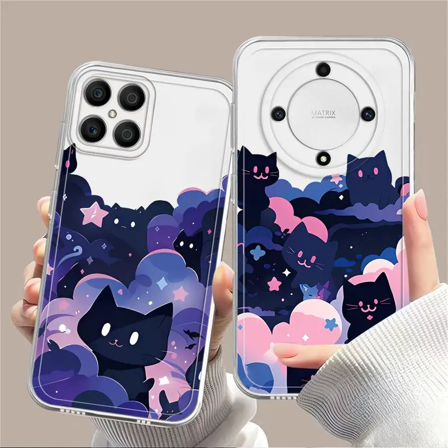 Case for Honor X9b X9a X8 X7b 90 Lite X8a X8b Soft Phone Cover Cartoon Cat 
