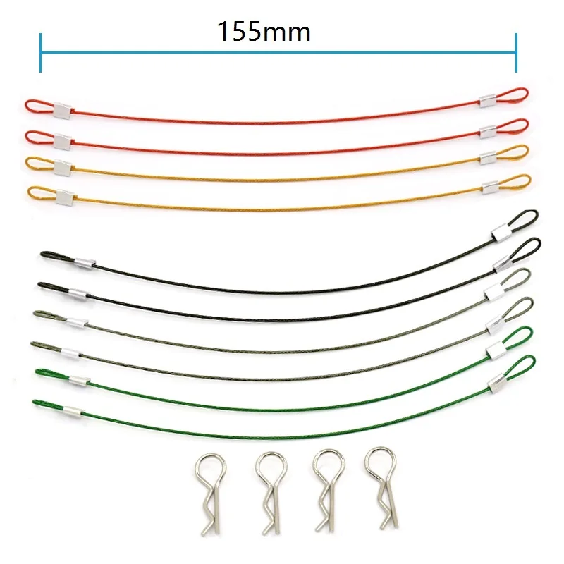 10Pcs RC Car Body Shell Clips R Pins Anti-Lost Rope for 1/10 1/8 Axial SCX10 Traxxas Trx4 Tamiya RC4WD HSP HPI RC Car,2