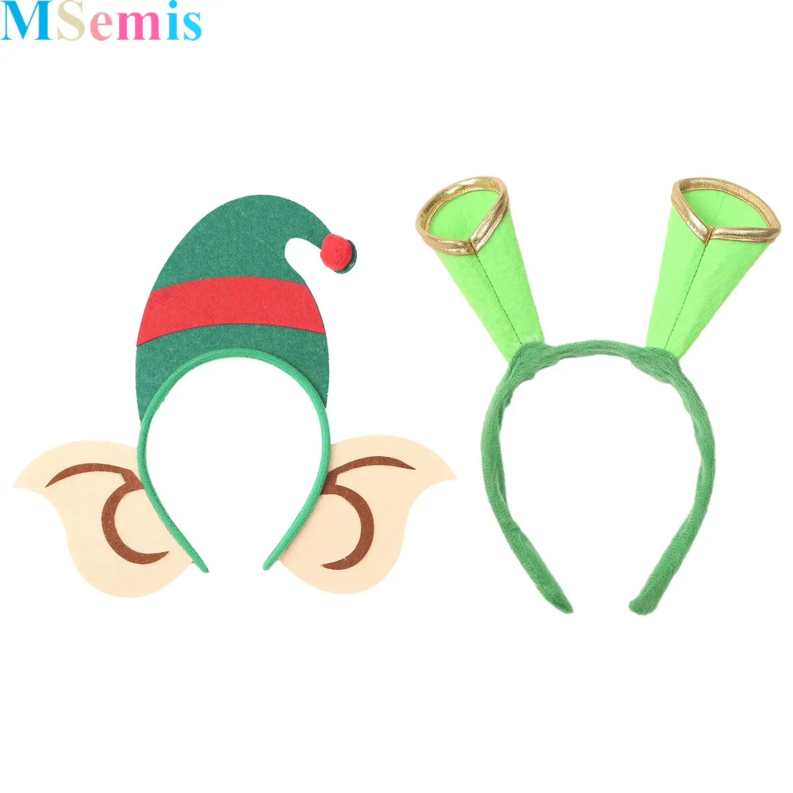 

2 Pcs Christmas Headbands Cute Holiday Headbands Hair Hoop Christmas Photo Props for Christmas Party Supplies Xmas Gifts