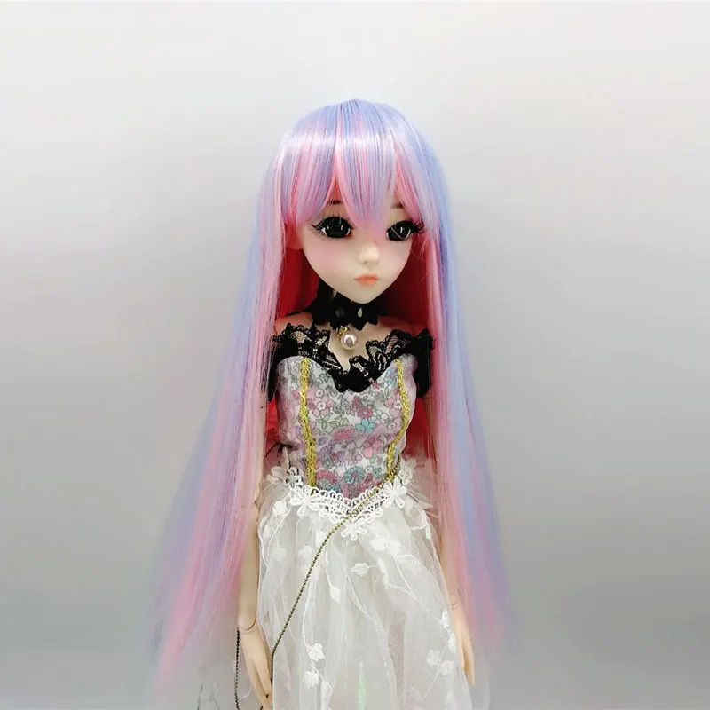 

BJD sd 1/3 1/4 1/6 детская цветная кукла парик челка прямые длинные волосы из термостойкого волокна аксессуары для кукол