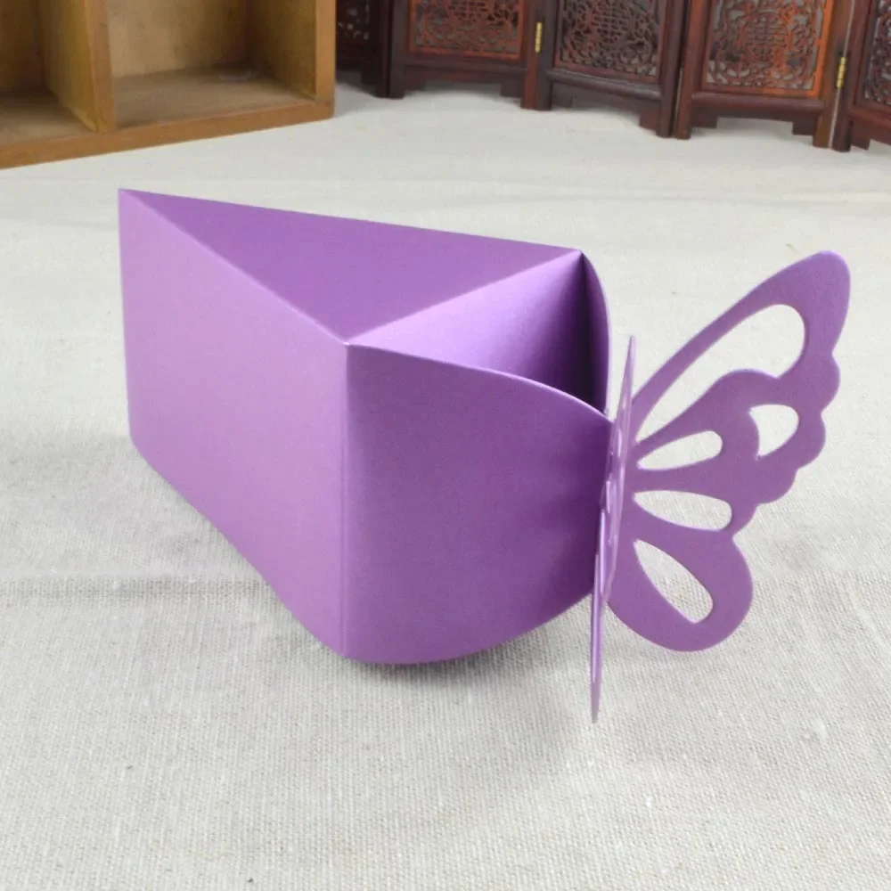 

100pc Wedding Candy Box Ice-cream Cone Triangle Shape Gift packaging with hand gift wedding carton multicolor Party Wedding gift