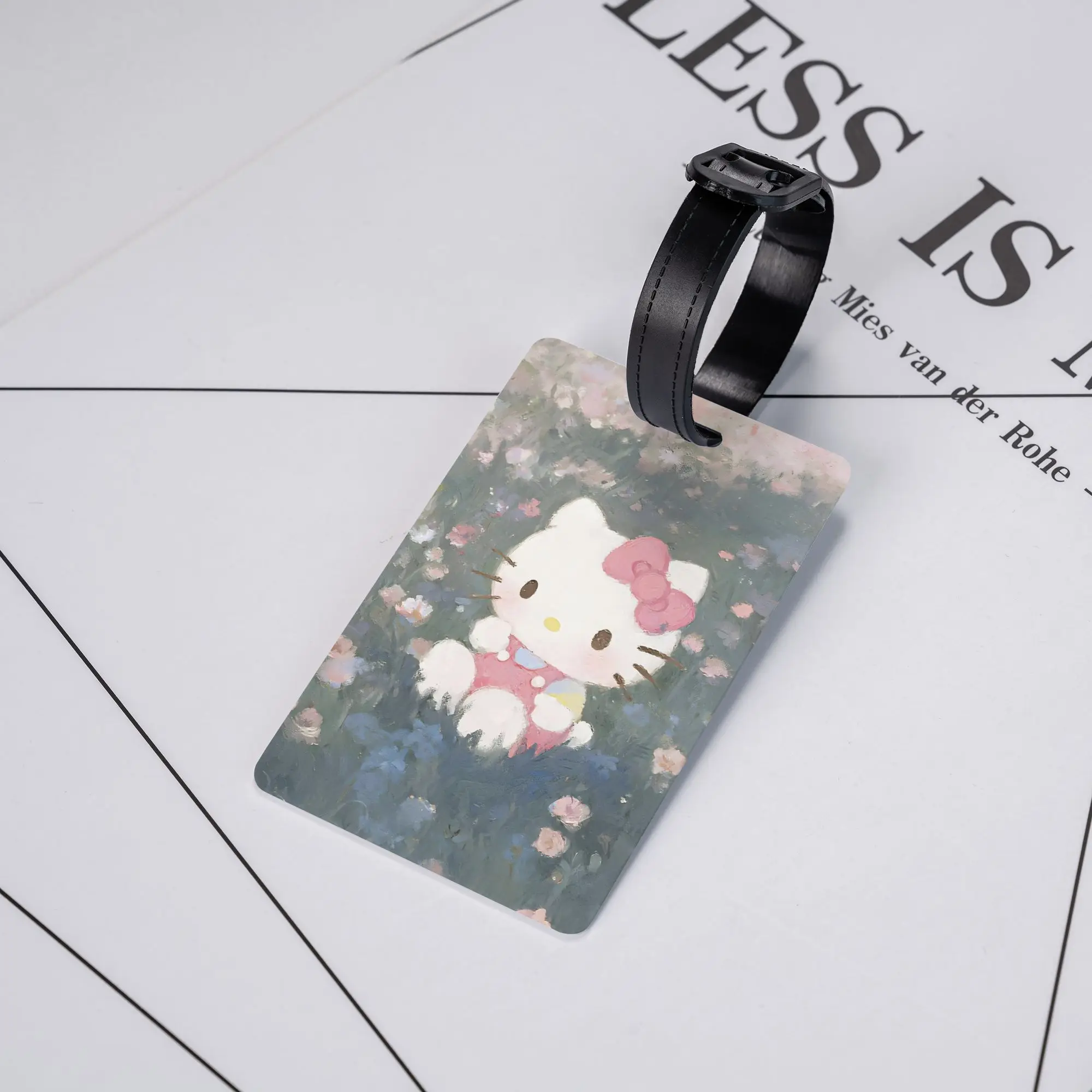 علامة الأمتعة مرحبا كيتي الكرتون حامل حقيبة الأمتعة الصعود العلامة اسم معرف عنوان حامل علامة الأمتعة للرجال الأمتعة علامة هدية #1