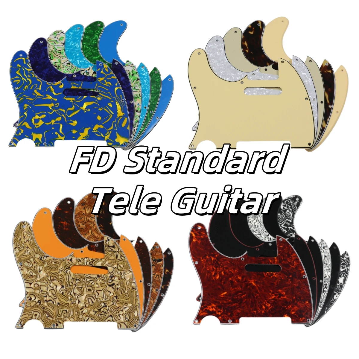 Pleroo Custom Guitar Parts - For Left Handed US Standard 8 Screw Holes 62‘’Year Tele Telecaster Guitar Pickguard ,Multicolor 1