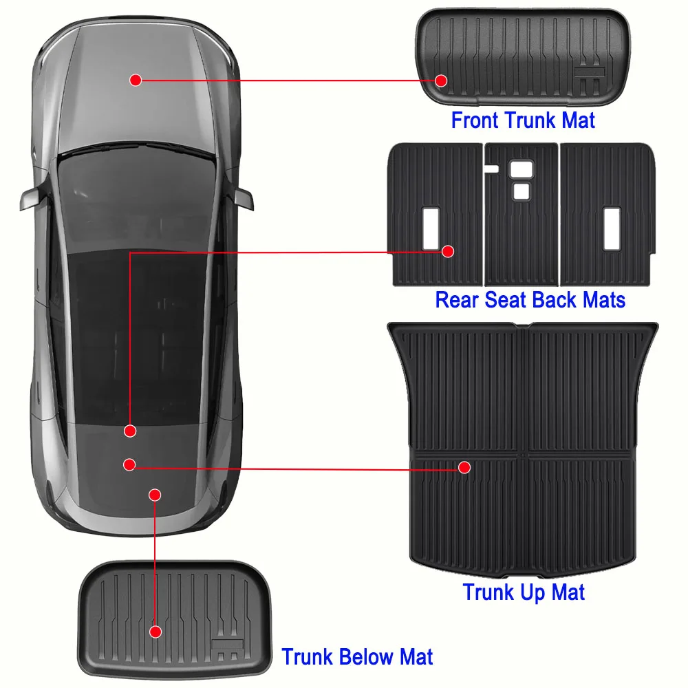 Front Rear Trunk Mat for 2025 2026 Tesla Model Y Juniper Cargo Mat Rear Seat Back Cover SeatBack Liner Pad Protector Accessories image 3