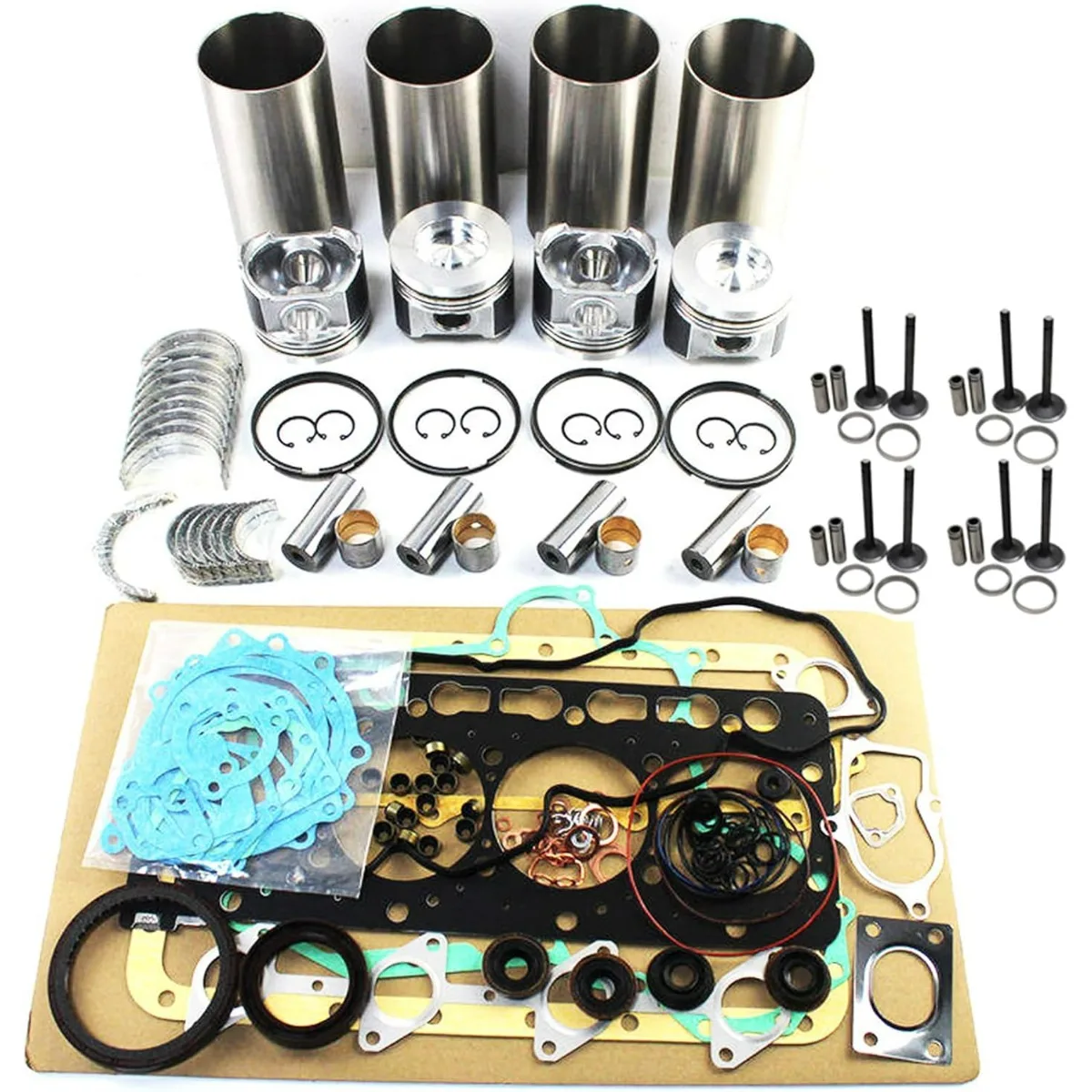 V1100 Overhaul Rebuild Kit Compatible with Kubota Engine Tractor Skid Steer Loader Excavator AICHI SP090 Diesel Engine Piston