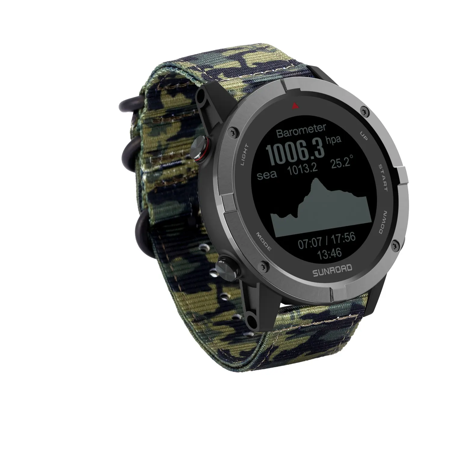 SUNROAD Compass Watch Camo Army Green 5ATM Waterproof GPS+Pressure+Altitude+Triathlon HARD APP Play Store Download For Andriod