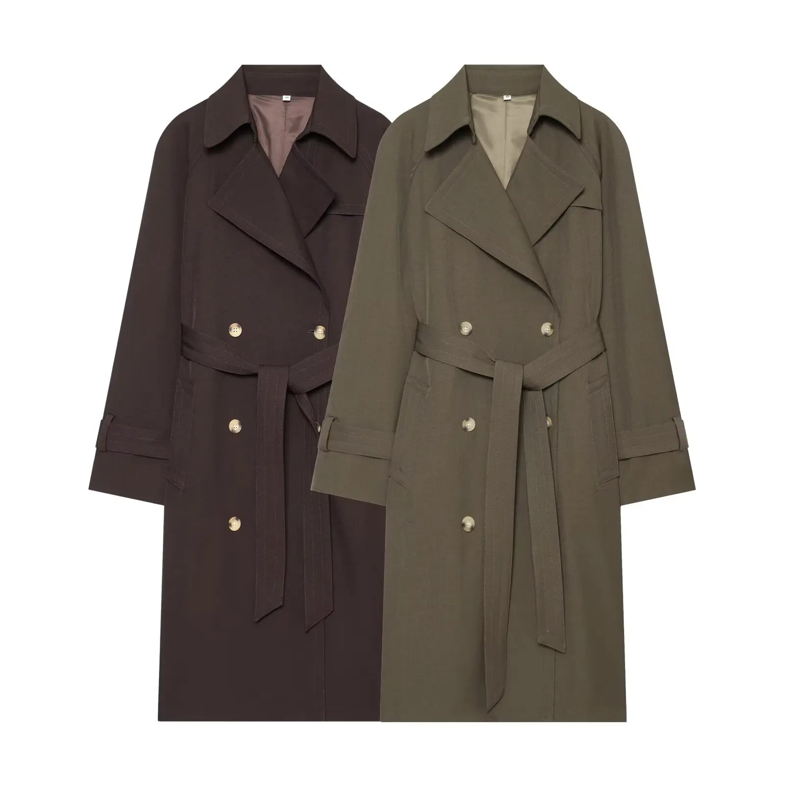 Women's Long Trench Coats With Belt Spring Autumn Female Chic Double-Breasted Full Sleeve Coats Lady Windbreaker Outerwear