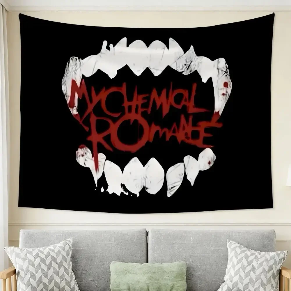 Band M-My Chemical Romance Tapestry Wall Hanging Tapestry Aesthetic Room Decor Banners for Bedroom Living Room Outdoor Party