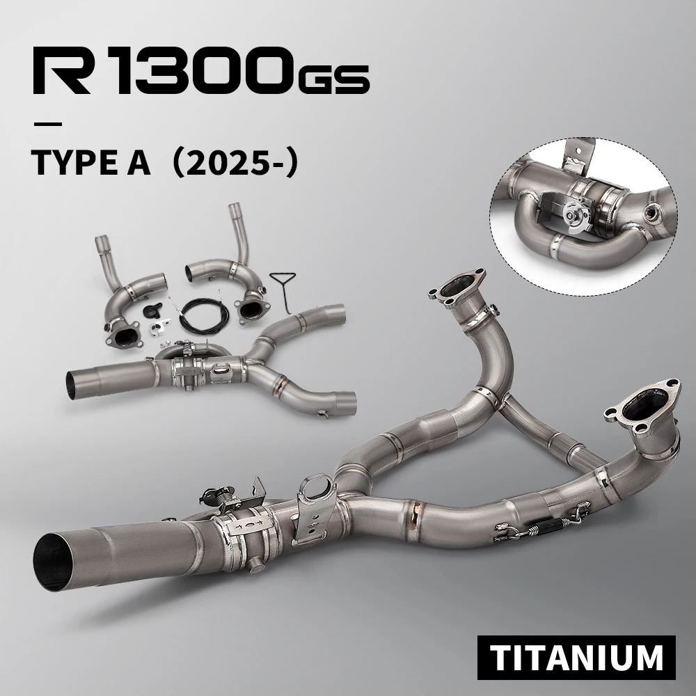 For  R1300GS 1300GS R1300GS Adventure Titanium Alloy Motorcycle Exhaust Manifold with Valve Front Link Pipe