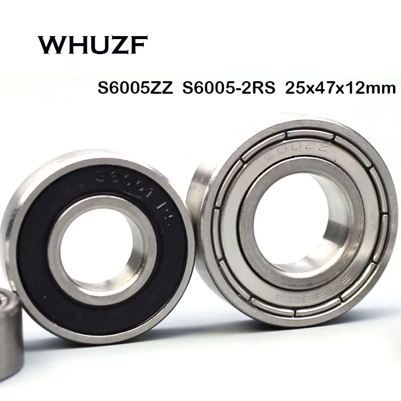 

2 шт. подшипник из нержавеющей стали S6005ZZ S6005-2RS 25x47x12 мм ABEC-7 радиальный шарикоподшипник S6005-2Z S6005Z 25*47*12 мм