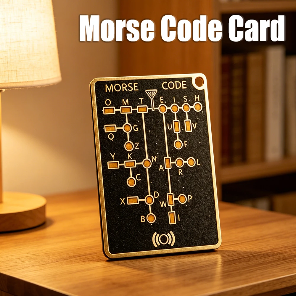 Morse Code Trainer Card Portable Encryption Practice Device Pocket-Sized Morse Code Practice Trainer Outdoor Camping Tools