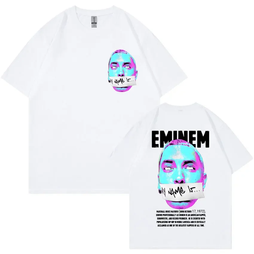 Eminem Vintage Rapper T Shirt Fashion Hip Hop Style Graphic T Shirts Men Women Summer Tops 100% Cotton O-Neck T-shirt Streetwear