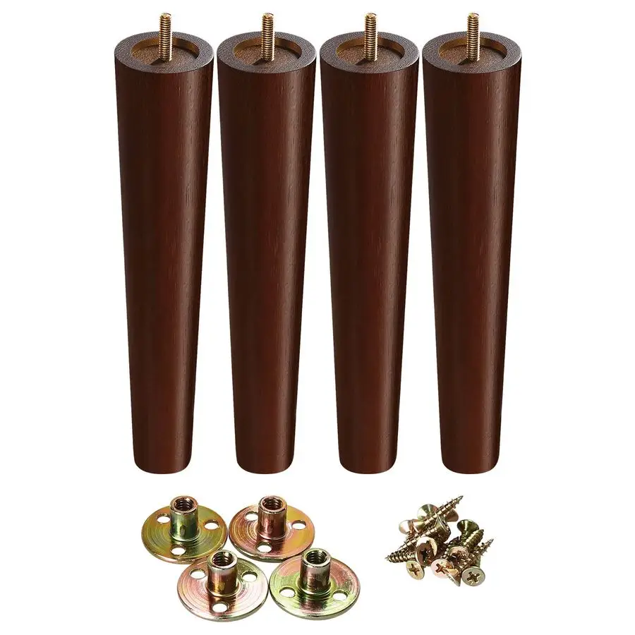 

Inch Furniture Legs, Round Solid Wood Chair Legs Bench Leg, Mid Century Modern Replacement Table Legs for Home DIY Projects TV C