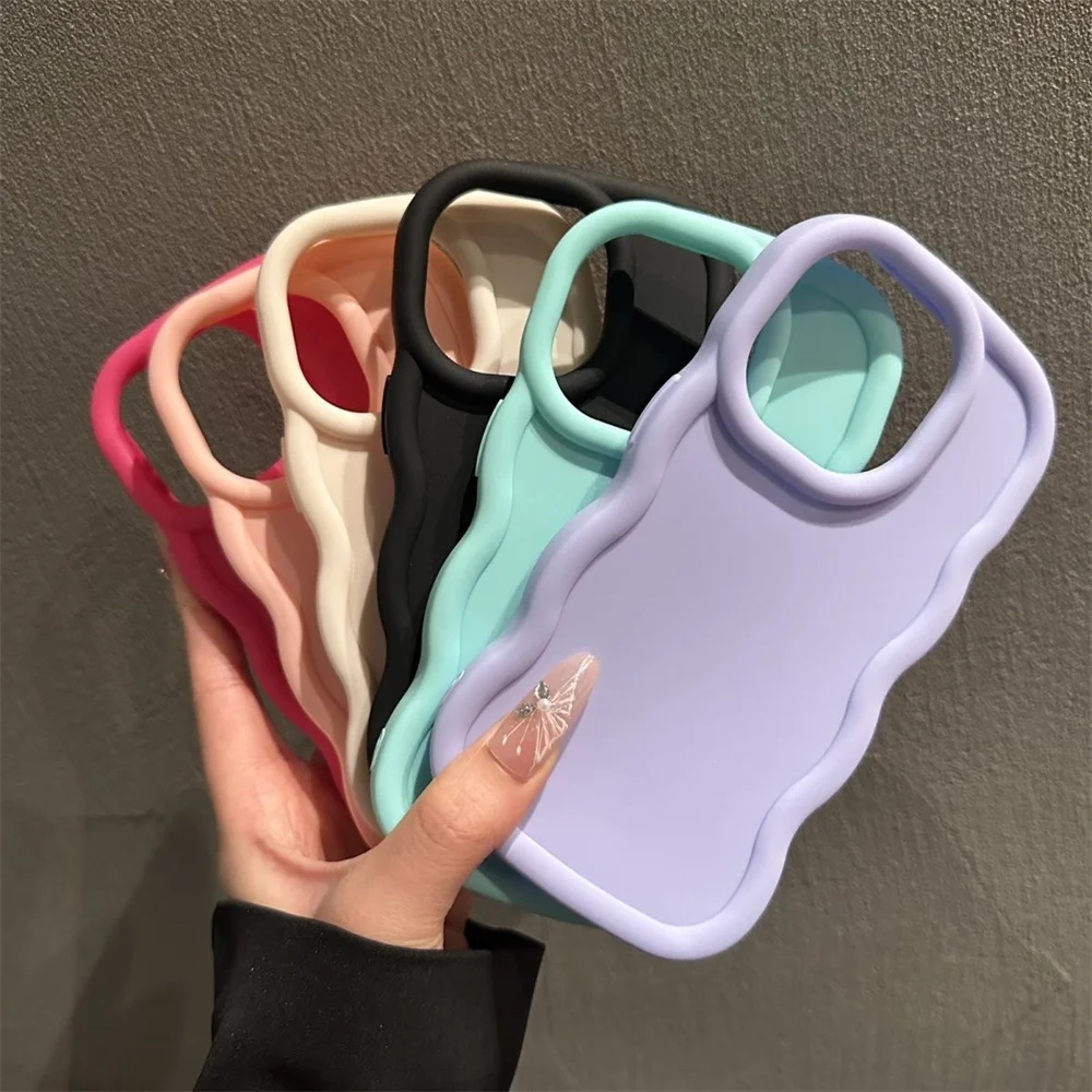 X8A X7A Macaron Dopamine Color Wavy Frame Soft TPU Case Cover For Honor X8 X9A 5G Nova Y70 Y90 4G Slim Curly Bumper Coque Capa