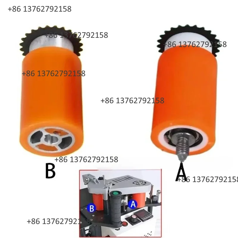 Woodworking Equipment Repair Accessories Mini Edge Banding Machine Red Rubber Roller Wheel Motor Chain Parts