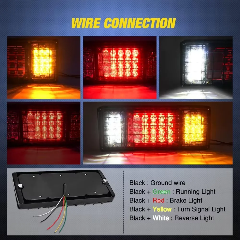 2/4 Pcs 40Led Trailer Lights LED Stop Rear Tail Light 12V/24V Waterproof For Trailer Truck Car Taillights Turn Indicator Light