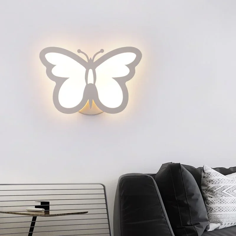 Acrylic Butterfly LED Wall Sconce Modern Minimalist Bedside Lamp Creative Bedroom Decor For Stairway Aisle Hallway Lighting Fixt