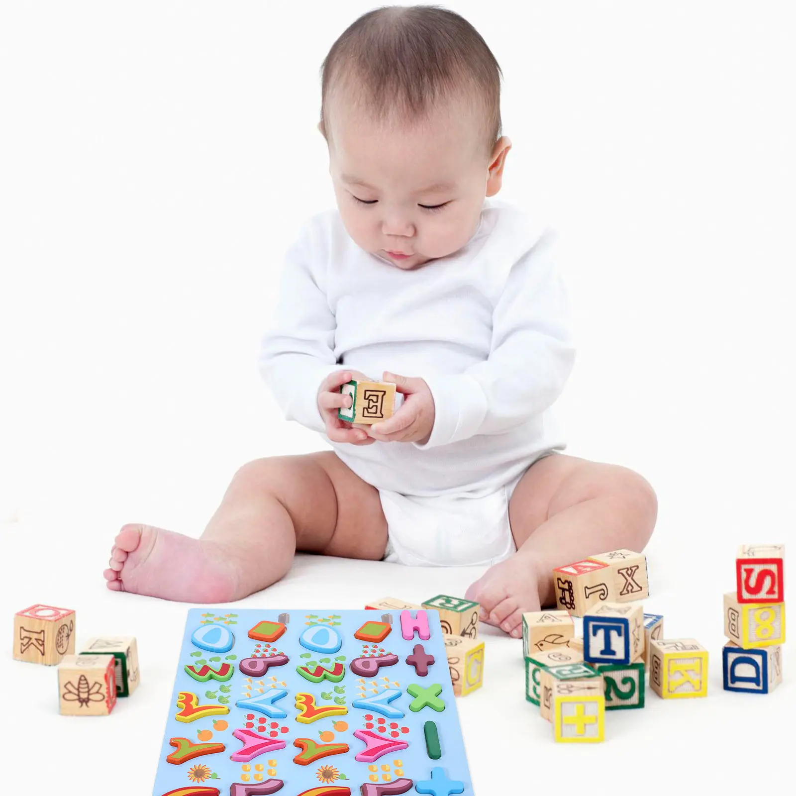 Wooden Arabic Letter Puzzle Board Early Learning Educational Game Cognitive Recognition Montessori Matching for Toddlers