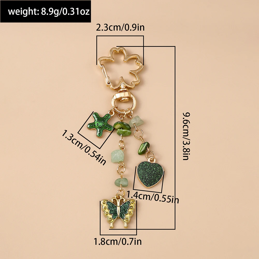Trendy Schmetterling Blume Anhänger Schlüsselbund Nette Mode Liebe Herz Schlüssel Ring Für Frauen Mädchen Handgemachte Geburtstag Geschenk Schmuck – Detail 4