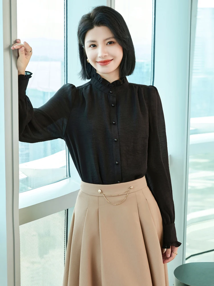 AIyssa2024-Chemise professionnelle à manches longues, élégante et exquise, nouvelle collection