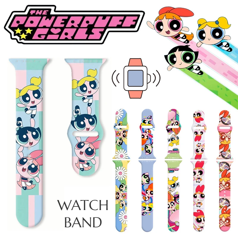 The Powerpuff Girls Strap for Apple Watch Band 44mm 40mm 45mm 41mm 38mm 42mm Silicone Solo Loop Bracelet IWatch 8 Ultra 7 6 5