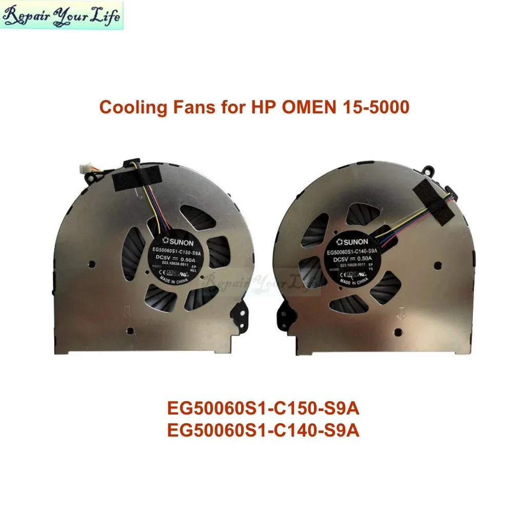 

Notebook PC Fans Cooler Radiator for HP OMEN 15 15T-5000 5100 5200 Laptop CPU GPU Cooling Fan EG50060S1-C150 C140-S9A 788600-001