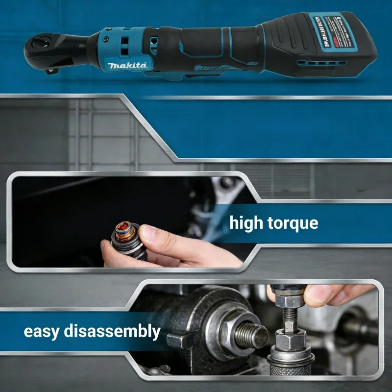 Makita DWR180 18V 10mm Brushless Ratchet  Wrench Cordless Driver Multifunction Variable Speed Power Wrench Power Tools