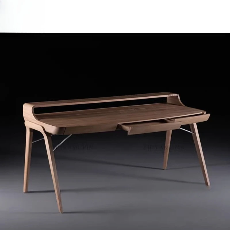 All solid wood computer desk, desk, Nordic Japanese oak writing desk, black walnut workbench