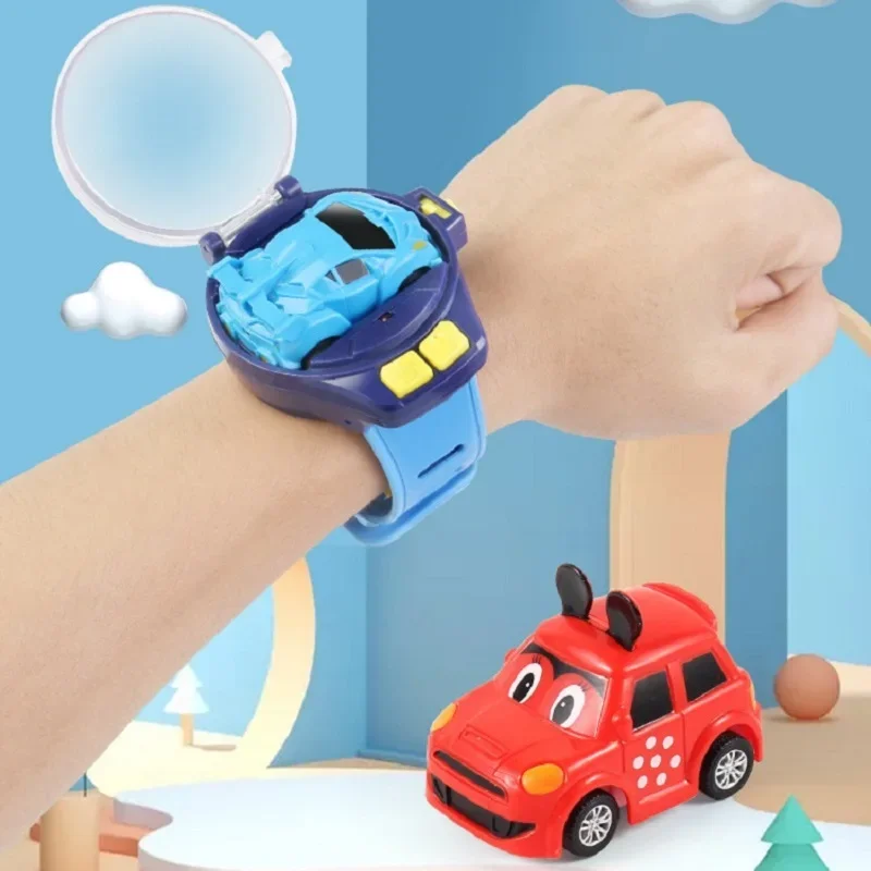 Mini RC Remote Control Car Children Cartoon  Watch Toys Electric Wrist Rechargeable Wrist Racing Cars Watch For Boys Girls Gift