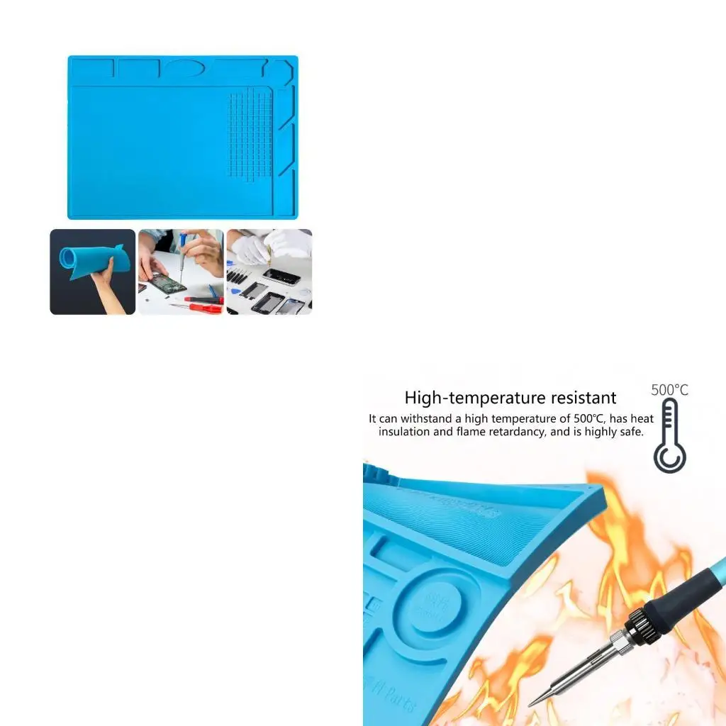 652F ESD Silicone Soldering Mat High Temperatures Resistant Work Pad for Phone