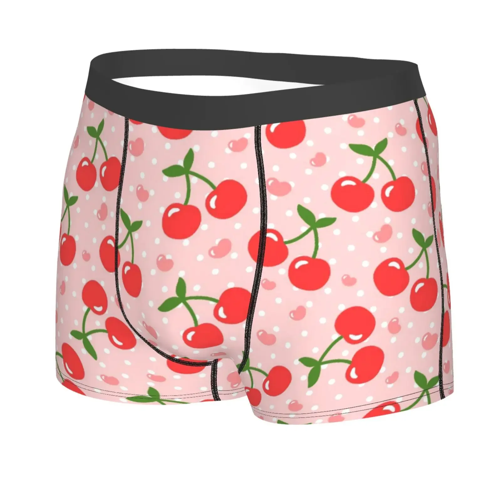 Cherry Love Print Men's Underwear Healthy Soft Comfortable High-Quality Men's Briefs Stylish Trendy Casual Sports Panties