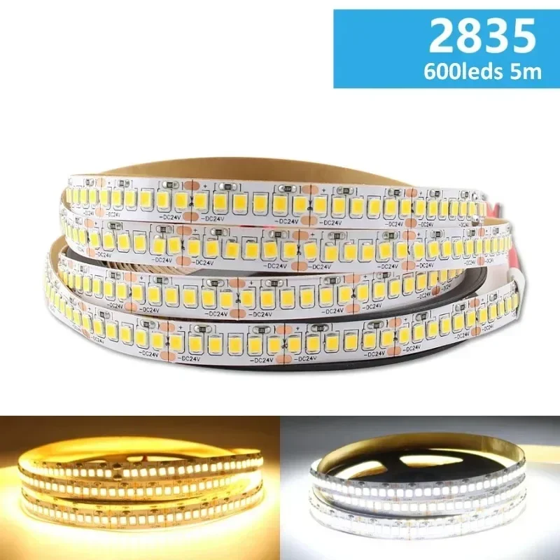 120 المصابيح/م SMD2835 مصباح ليد قطاع 24 فولت 5 متر شريط مرن ضوء للمنزل غرفة نوم إضاءة ديكوريّة مصباح غير مقاوم للماء