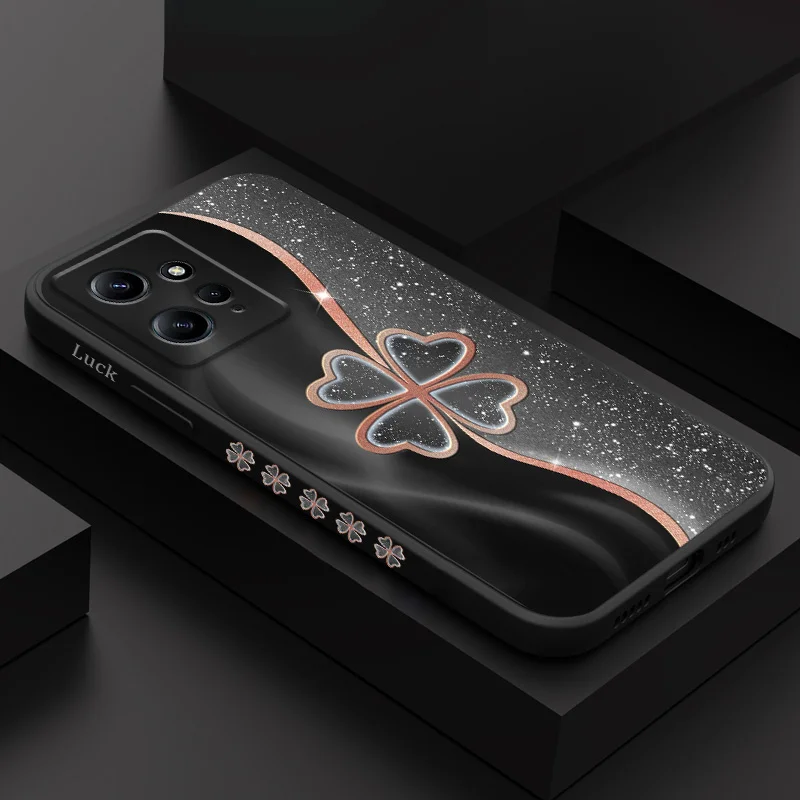 Lucky Grass Phone Case For Xiaomi Redmi Note 14 13 12 12S 11 11S 10 10T 10S 9 9S 8 Pro Plus 4G 5G Liquid Silicone Cover