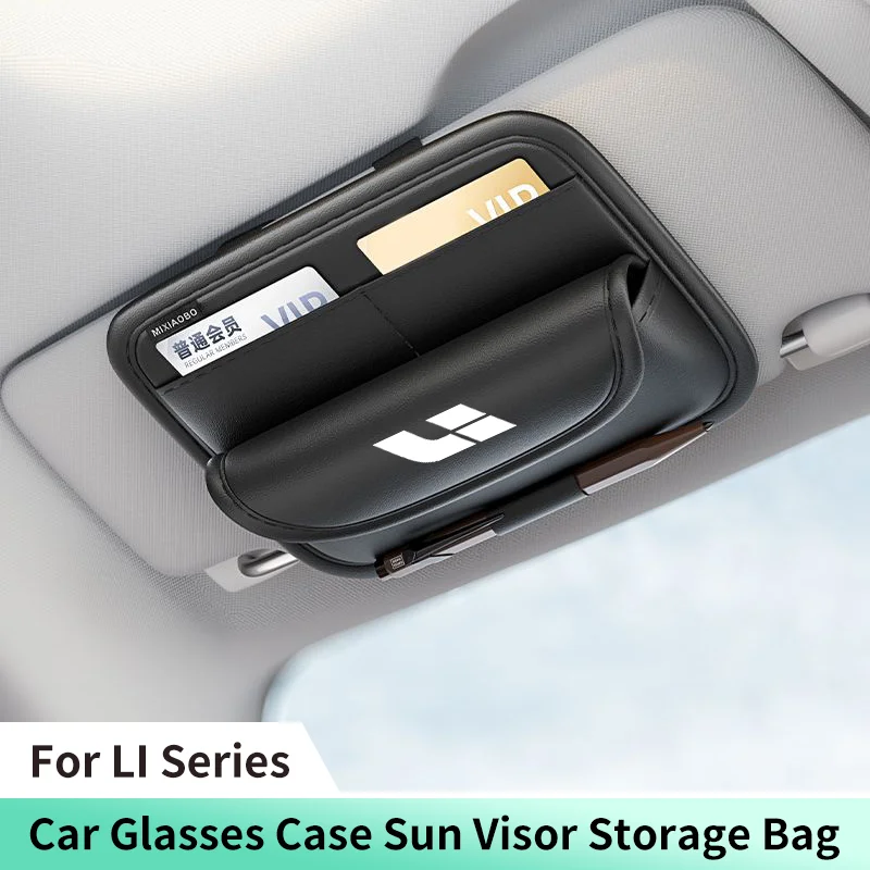 

Car Sun Visor Glasses Case Storage Bag Sunshade Sunglasses Eyeglasses Organizer Bag For Li LEADING IDEAL L6 L7 L8 L9 ONE MEGA