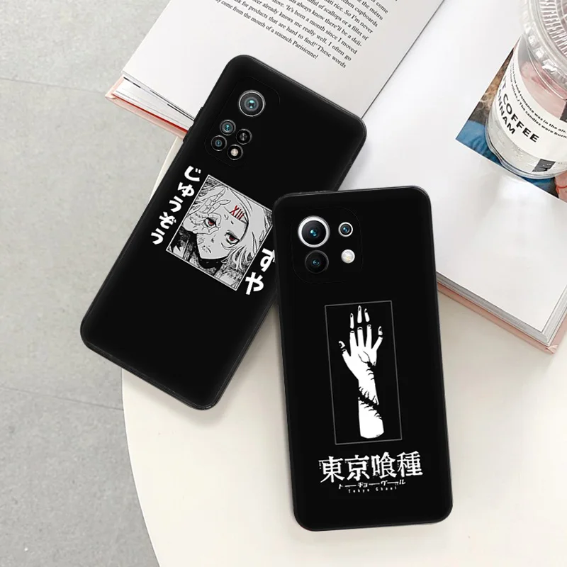 Matte Phone Case For Redmi Note 11 Pro 10 11s 10s 10a 10c Xiaomi 11t 10t Note10 Lite Anime Tokyo Ghoul Black Soft Cover