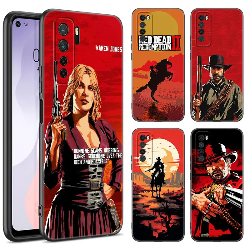 Red Dead Redemption RDR 2 Black Phone Case For Huawei Nova 11 12 Ultra 9 10 SE Pro 11E 11i 12i Y70 Plus Y60 Y61 Y71 Y72 Y90 Y91