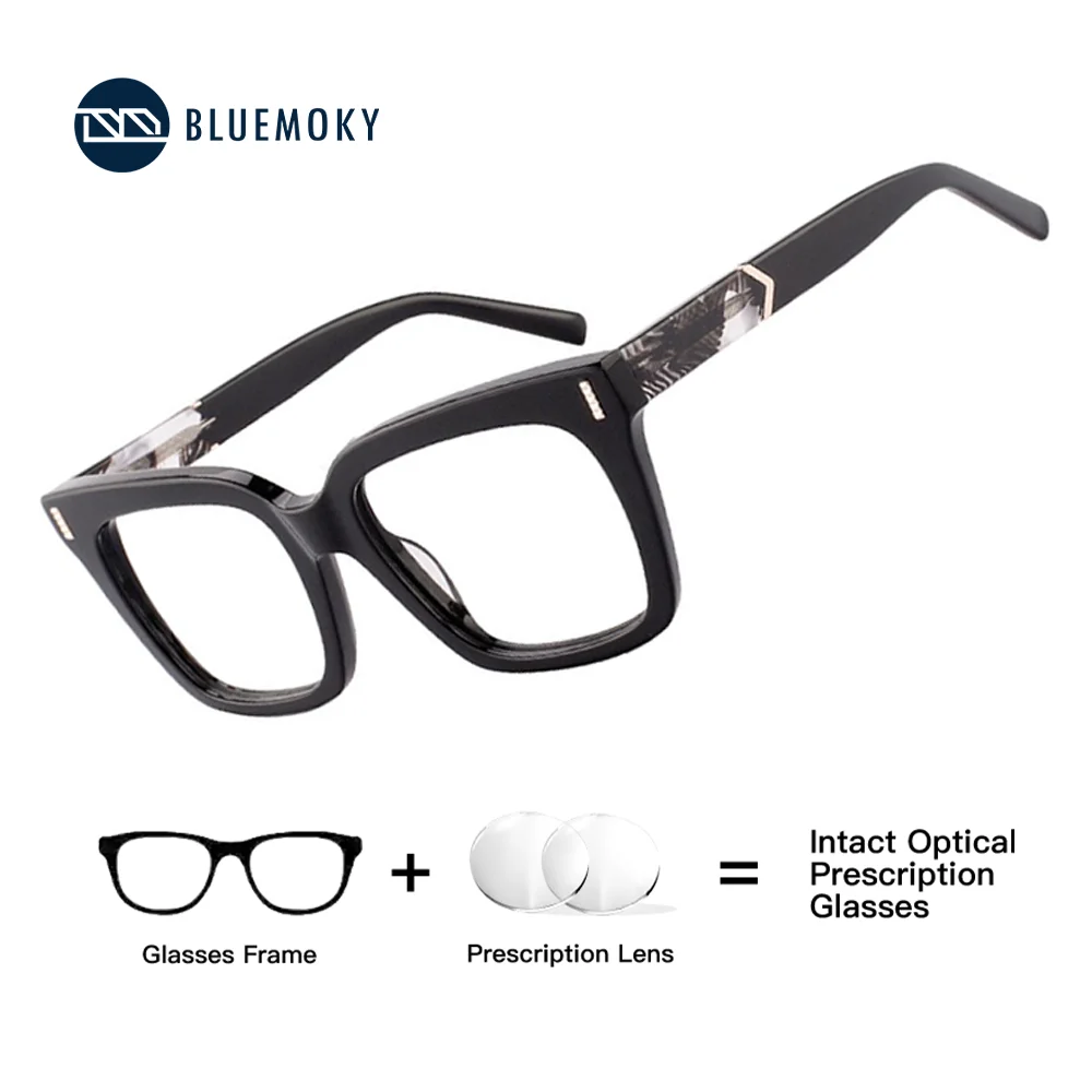 

BLUEMOKY Acetate Butterfly Prescription Glasses for Women Fashion Anti Blue Light Photochromic Optical Eyeglasses