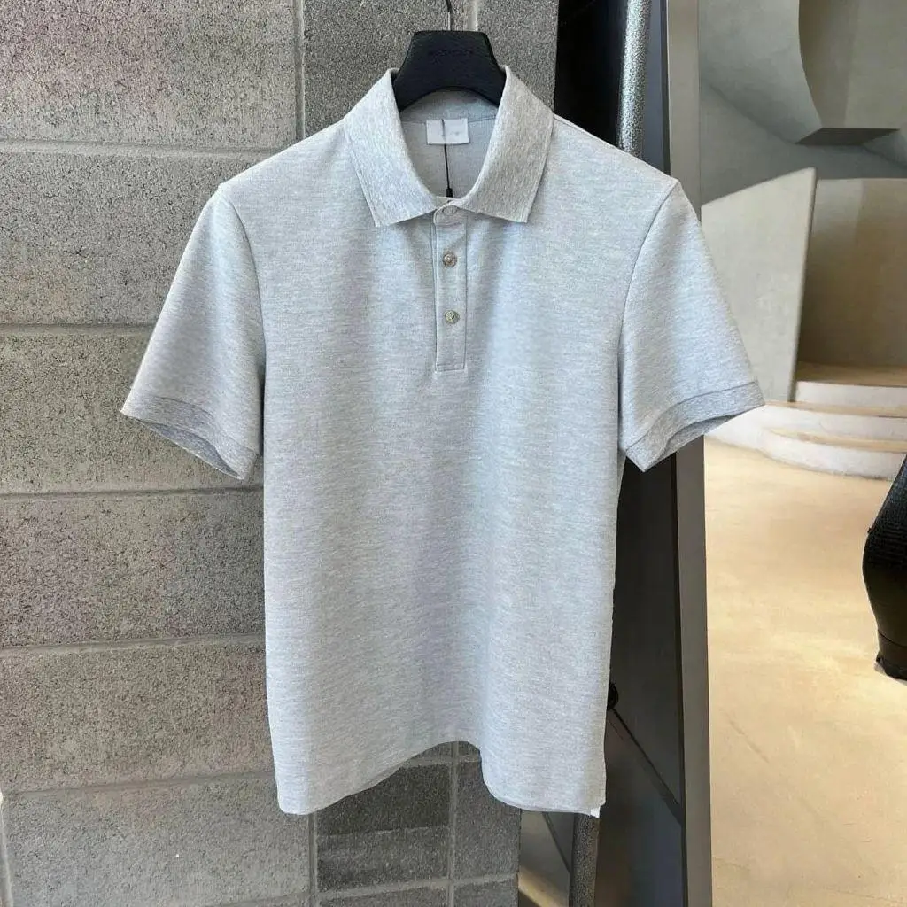 Summer New Men Golf Polo Shirt Lapel Simple Logo Print Short Sleeve Fashion Casual Versatile Sports Golf Top