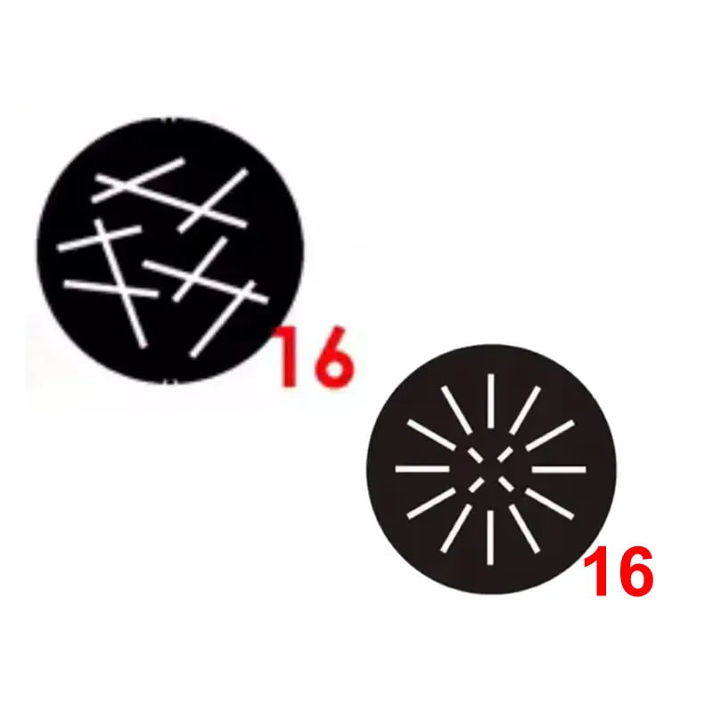 

16pcs/lot 19.7 Out Diameter 15 Inner Diameter Glass Gobo Design Panel