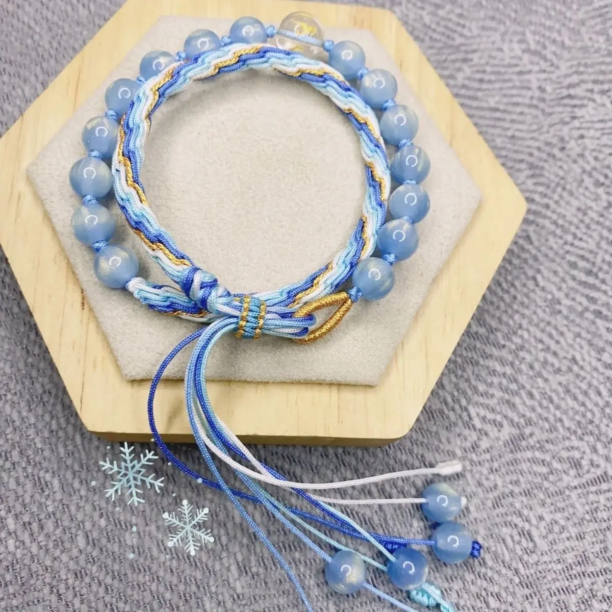 New Blue Love Ins Style Double Circle Girls Handrope Adjustable Explosions Advanced Hand-woven Beaded Bracelet For Women's Gifts