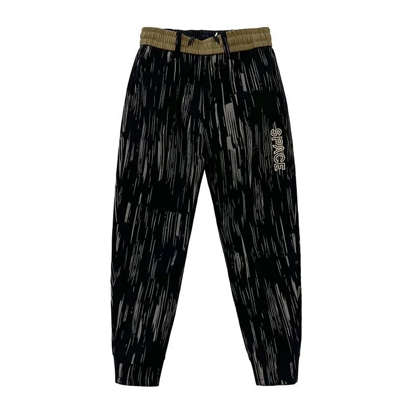 Calça Harem Listrada Masculina Streetwear Hip Hop, Calças de Cintura Elástica Masculina Corredores de Algodão, Moletom, Moda Única, Alta Qualidade