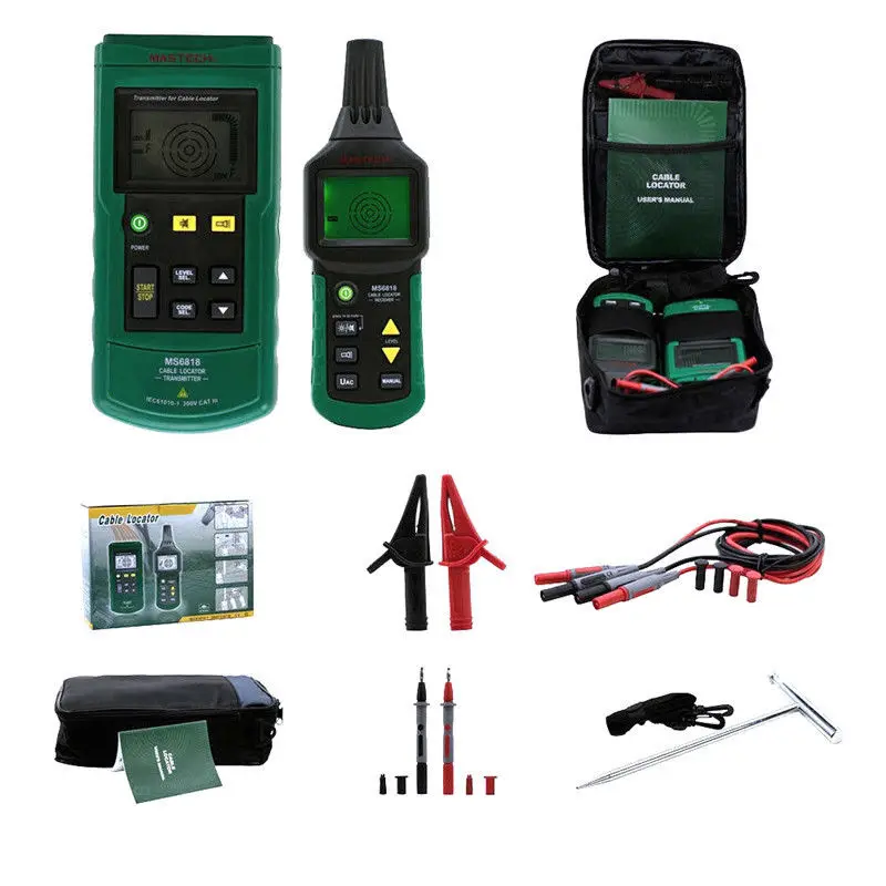 Mastech MS6818 Wire Cable Tracker Metal Pipe Locator Detector Tester Meter AC/DC 12~400V
