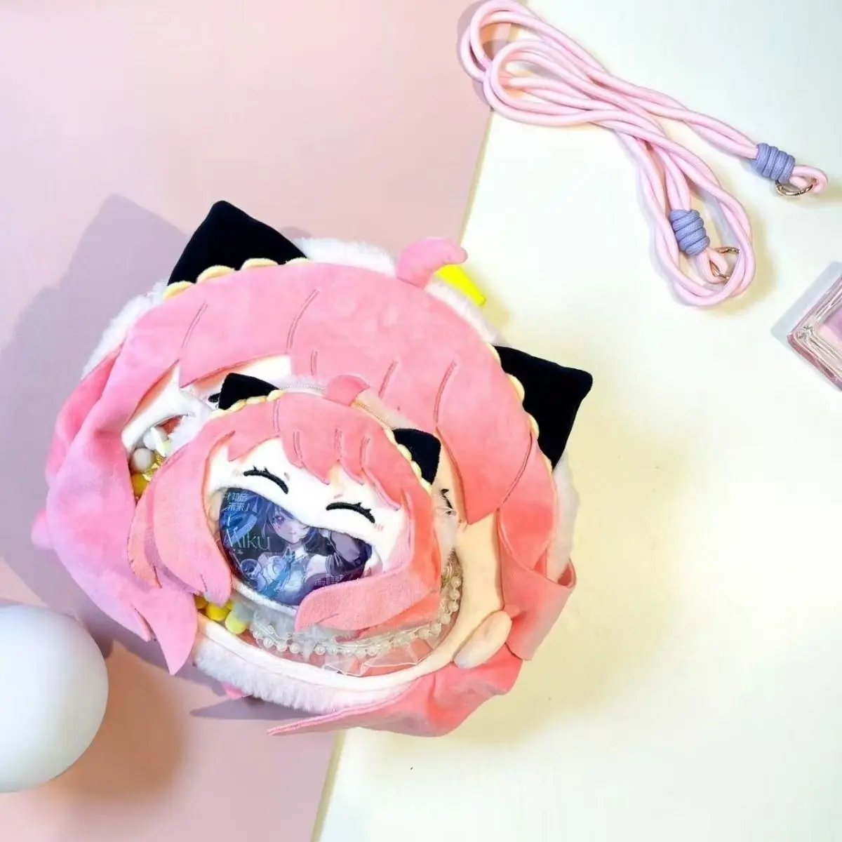 Spy X Family Anya Pain Multifunctional Backpack Crossbody Girly Heart Plush Bag Ani