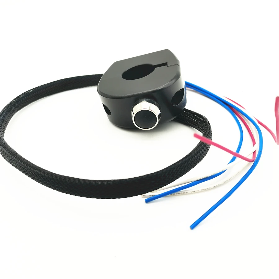 Black Self Latching Switch Motorcycle Handle Grips Reset 3 Buttons Vibration-Proof