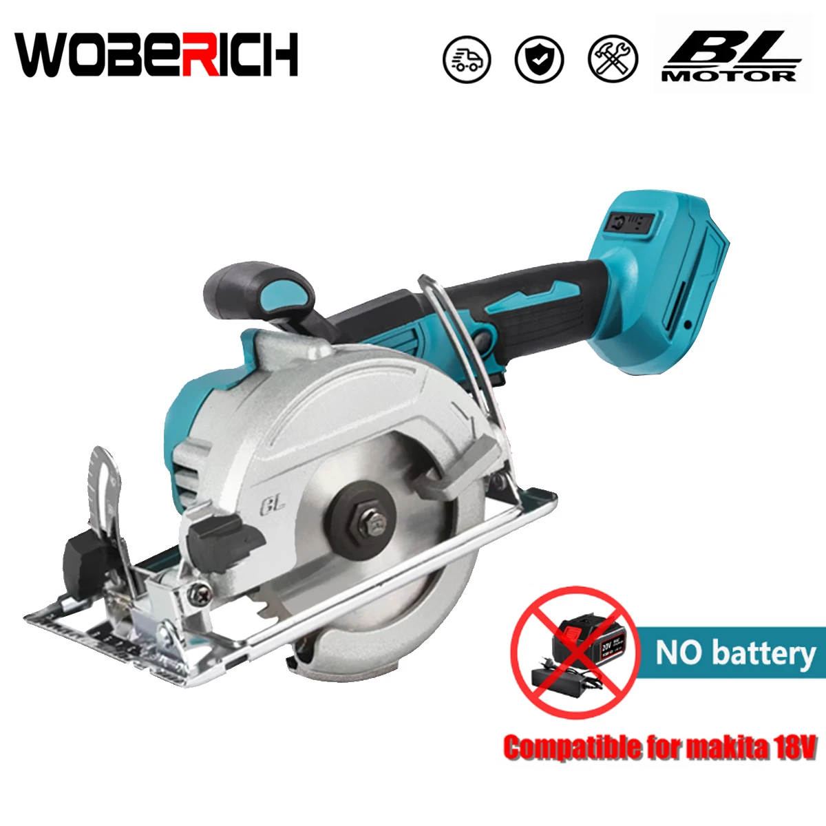 Brushless 5Inch 125mm Mini Electric Circular Saw Cordless Woodworking Power Garden Tool （No battery）For Makita 18V Battery