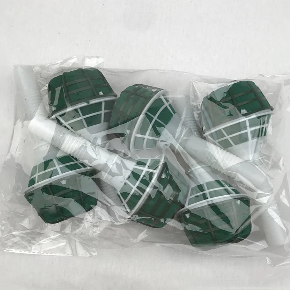 

6 Pcs Mud Plastic Flower Holder Green Cover Wedding Bouquet Arrangement Floral Supplies DIY Accessories Bride Use Lightweight